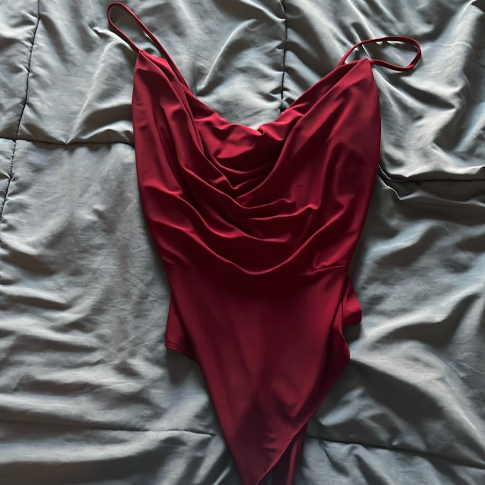 Fashion nova size medium, maroon thong bodysuit